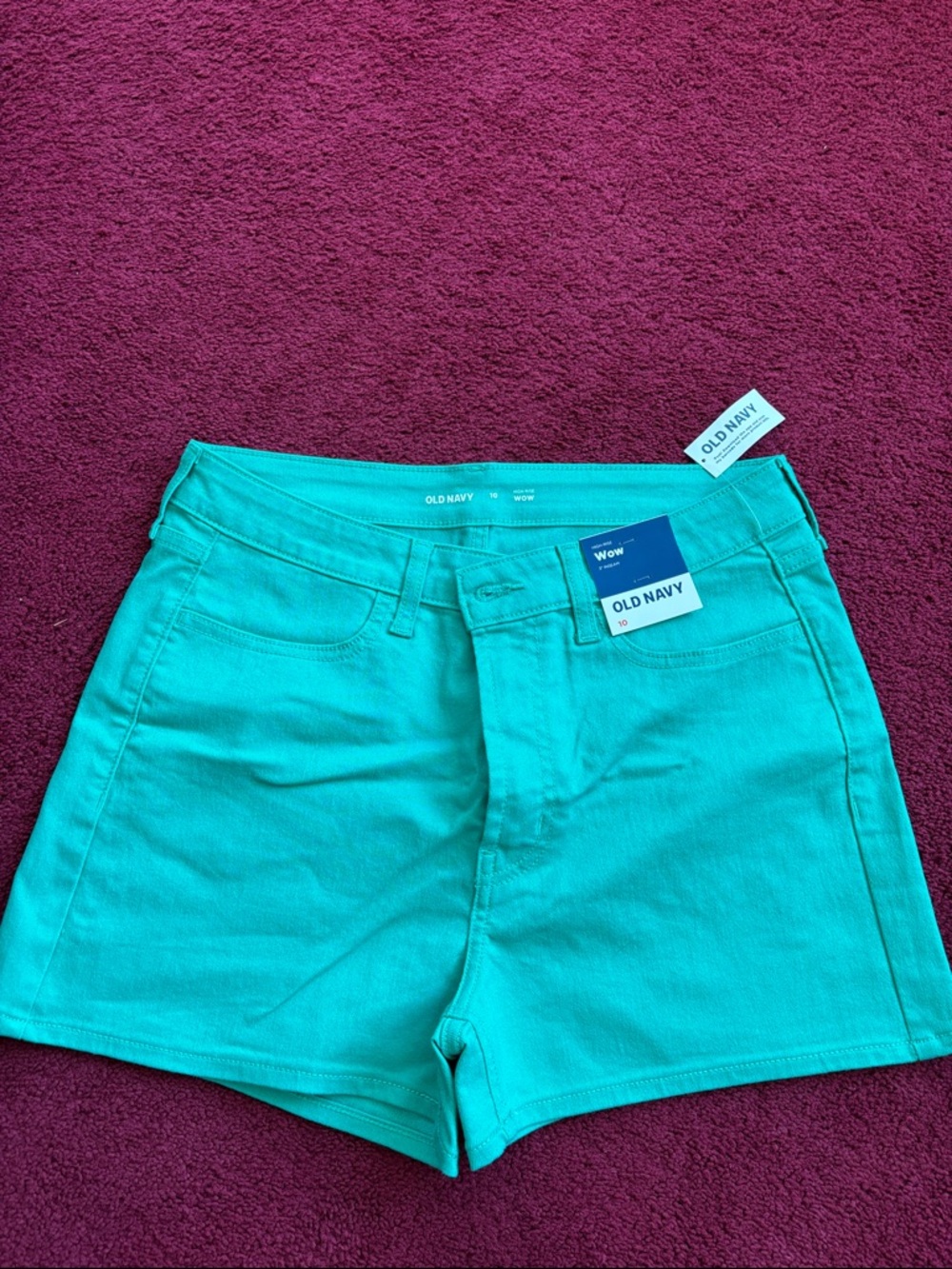 Old Navy Teal High-Rise Jean Shorts
